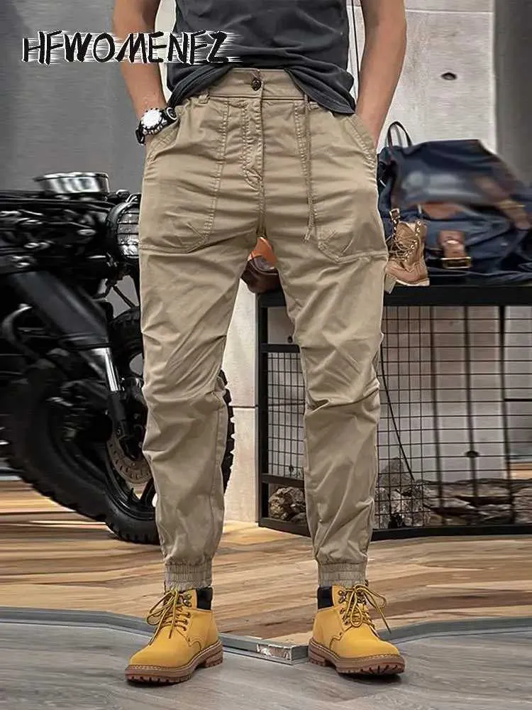Men's Pants 2023 Summer Army Pocket Mens Cargo Pants Elastic Waist Y2K Tactical Military Pants Mens Outdoor Hip Hop Mountain Trouser J240429
