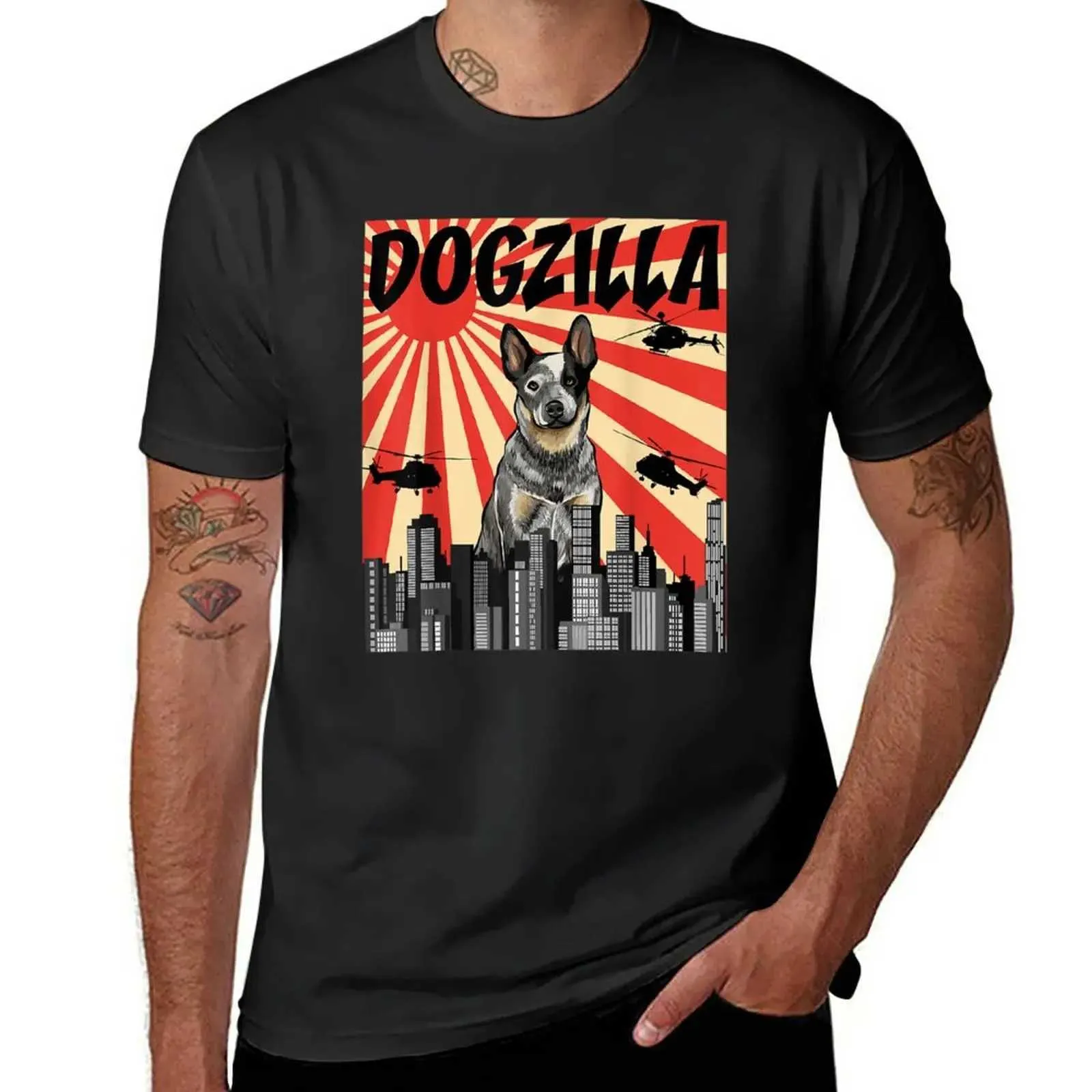 T-shirty męskie nowe śmieszne austranowe koszulki dla piesa bydła ciężka T koszule