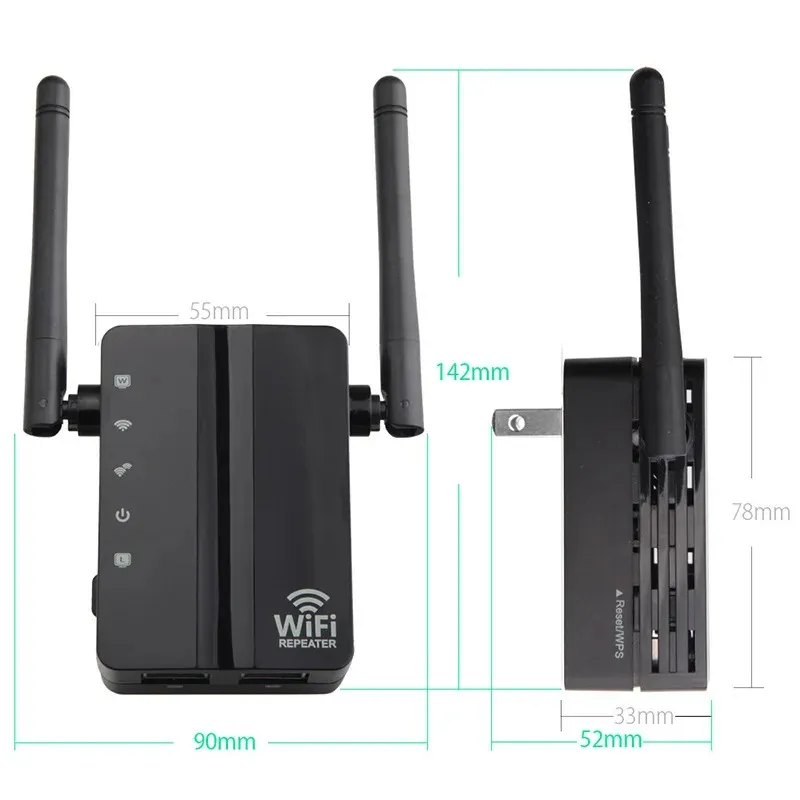 2 em 1 WiFi Repeater Range Extender Pinhole Segurança Mini Câmera Câmera Wi -Fi Enhancista