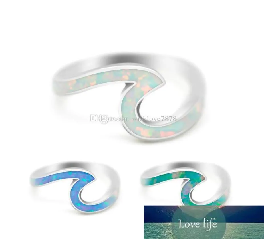 Moda minimalistyczny pierścień fali oceanicznej różowe złoto srebrne pierścienie dla kobiet dziewczyn