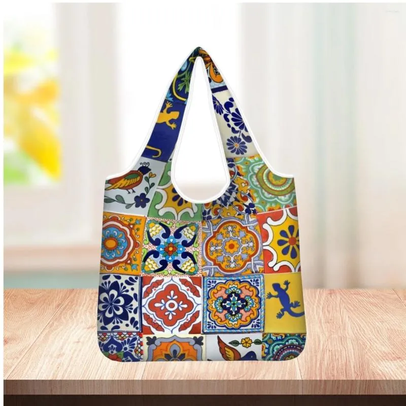 Torby do przechowywania Toaddmos plemienne ludowe geometryczne drukowanie damskie torba torba mody na zakupy torebka podróży duża pojemność