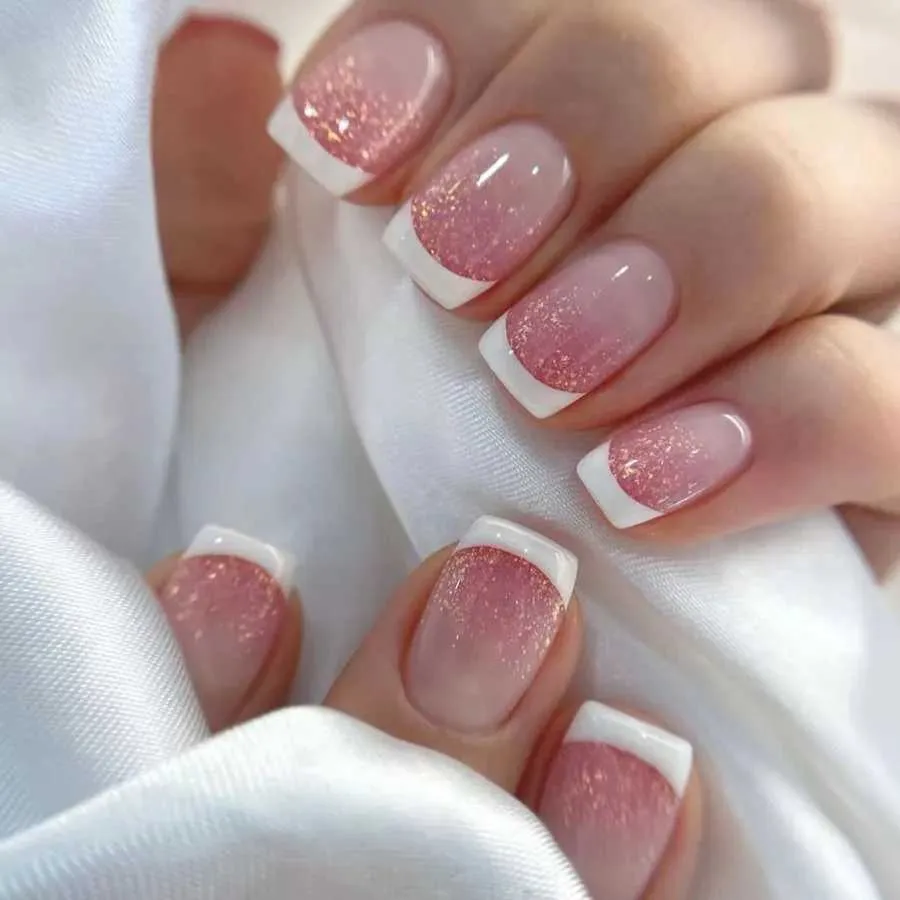 XJ250327 Short Square Acrylic Fake Nails  From Taiho_shop1