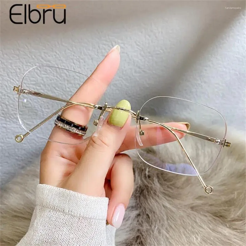 Occhiali da sole Elbru senza cerchio Ultralight Finito Myopia Glasses Women Square Neasight Optical Eyewear con diottrie 0-1.0-1.5-2.0-2.5 To-4.0