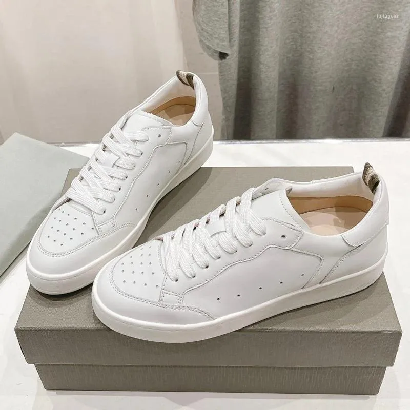 Casual Shoes Spring Women's Leisure Real Leather Material Breathable Ladies Sneakers Splicing Design Upper Round Toe