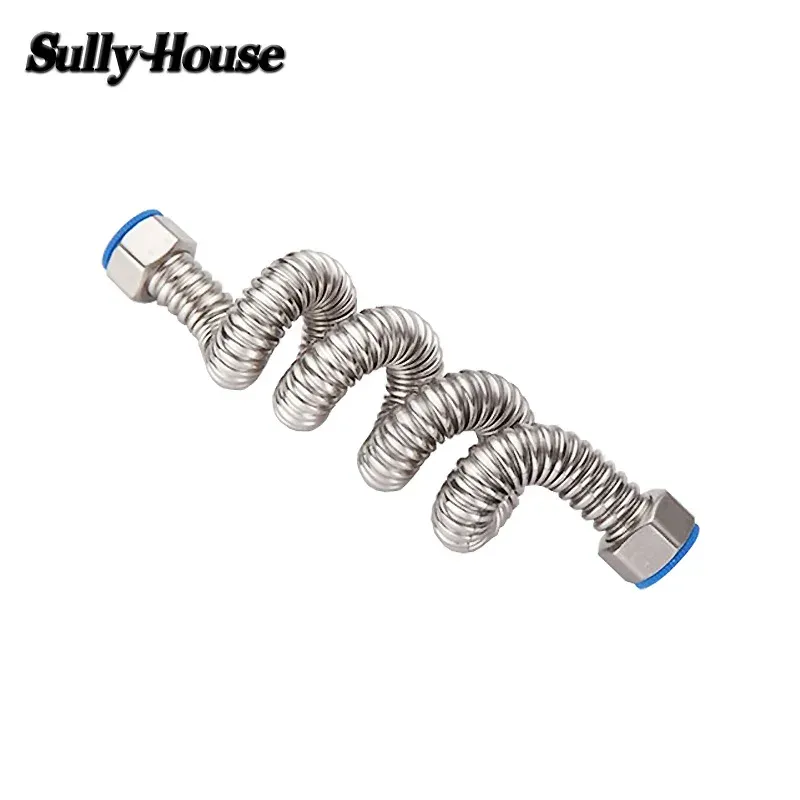 Set Sully House 304 rostfritt stål basintoilet vatten vävd 1/2 "VVS -slang, badrumsvärmare kopplar korrugerade rör med skiftnyckel