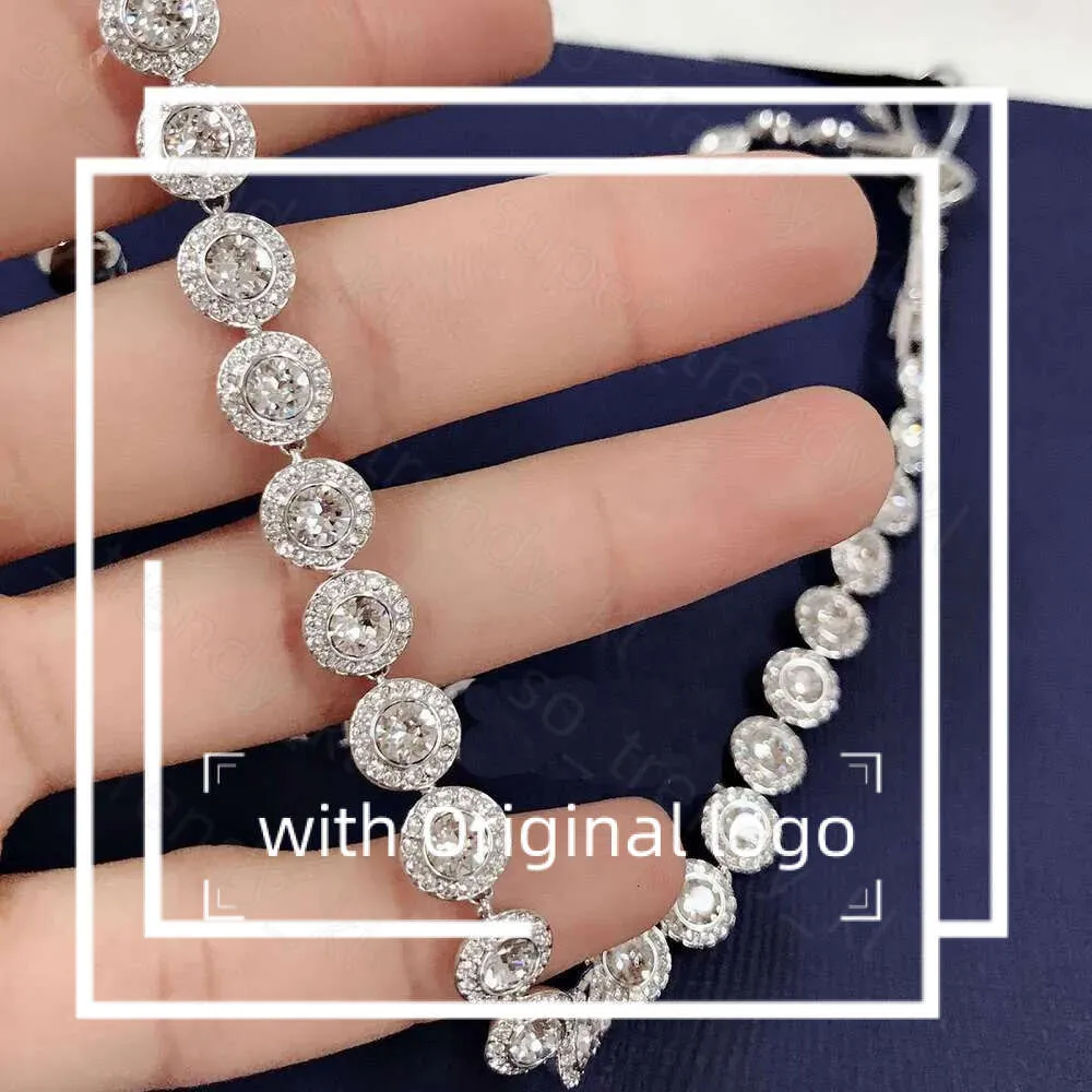 Swarovski halsband designer kvinnor original kvalitet hänge halsband ängel briljant och fashionabla full diamanthalsband för kvinnor med element 404