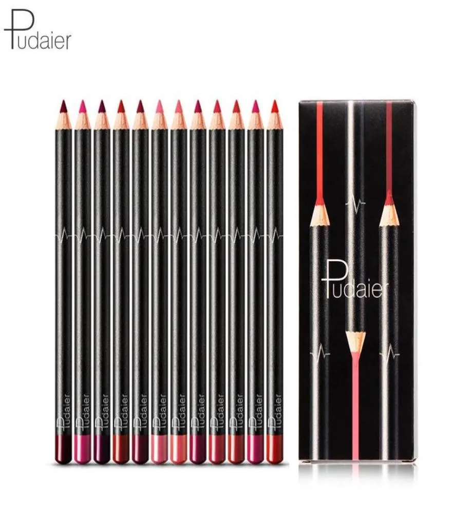 Brand 12pcs Matte Lip Liner Zestaw długotrwały ołówek Masmooth dla konturu wielofunkcyjny makijaż kosmetyków Pen Pen Pen Pen.