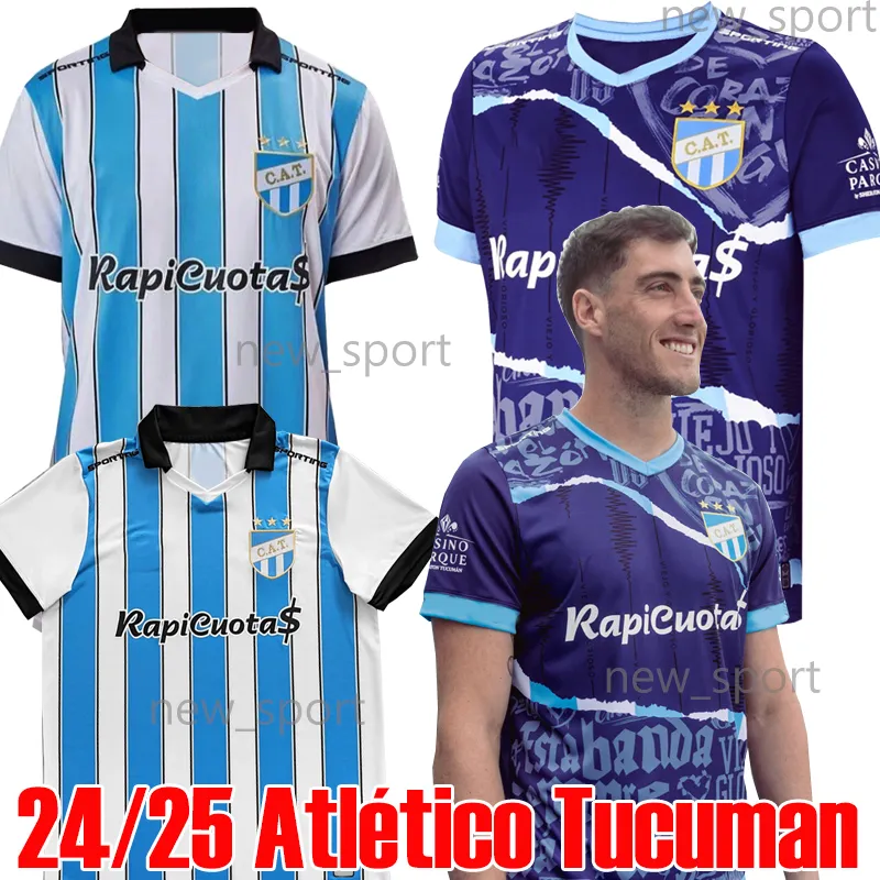 24 25 ATLETICO TUCUMAN SOCCER JERSEYS Version des fans Mateo Bajamich Mateo Coronel 2024 2025 Home Men S-2xl Football Shirts