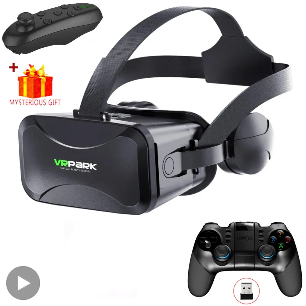 VR -bril Virtual Reality 3D -headset smartphone helm Goggles apparaten lenzen smartphone viar hoofdtelefoon mobiele controller cel 240424