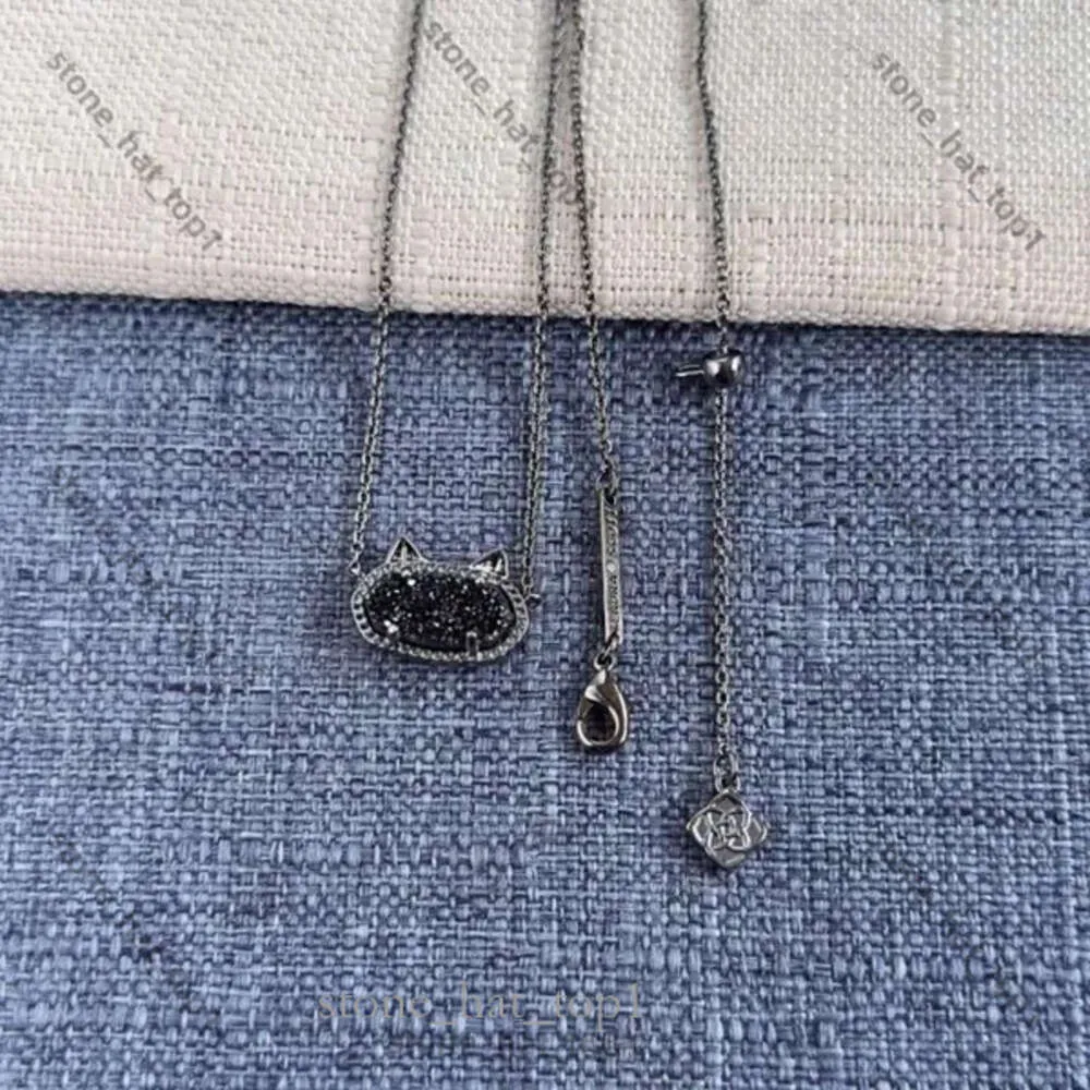Hanger Kendrascott kettingontwerper sieraden ketting voor vrouwen kendrascott elisa mode geometrische ovaal kleine zwarte katoren koel kristal tand kraag 6368