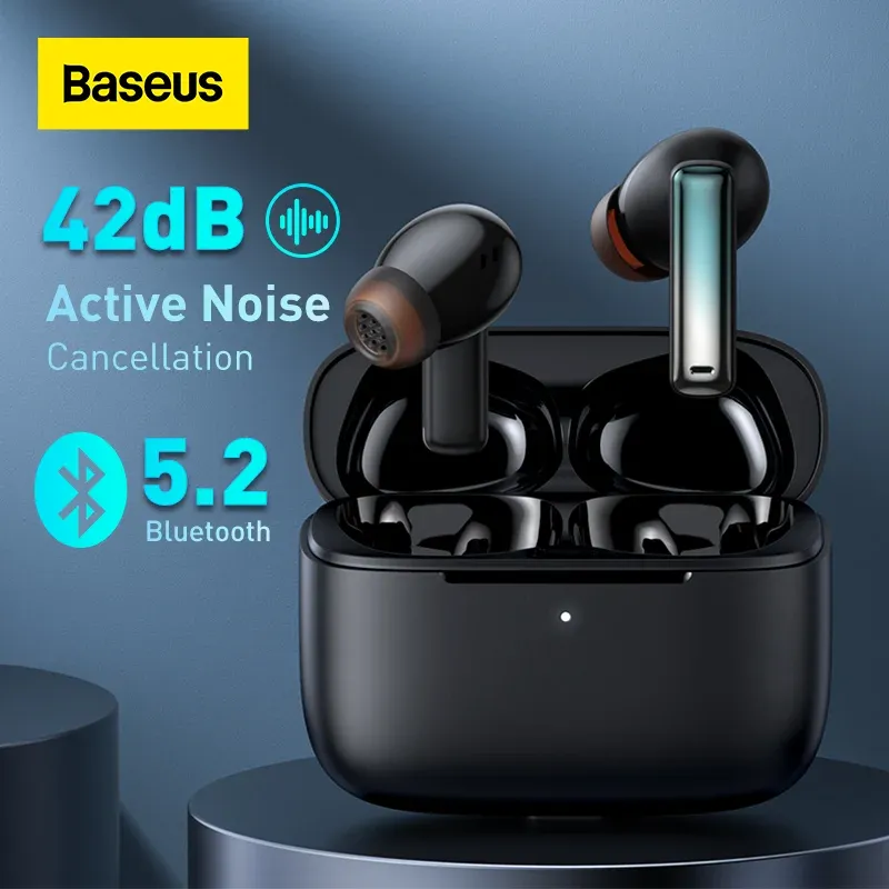 Наушники Baseus Bowie M2 ANC TWS Bluetooth 5,2 Ушники, наушники активного шумоподавления, низкая латентность, 4 -мильное снижение шума ENC