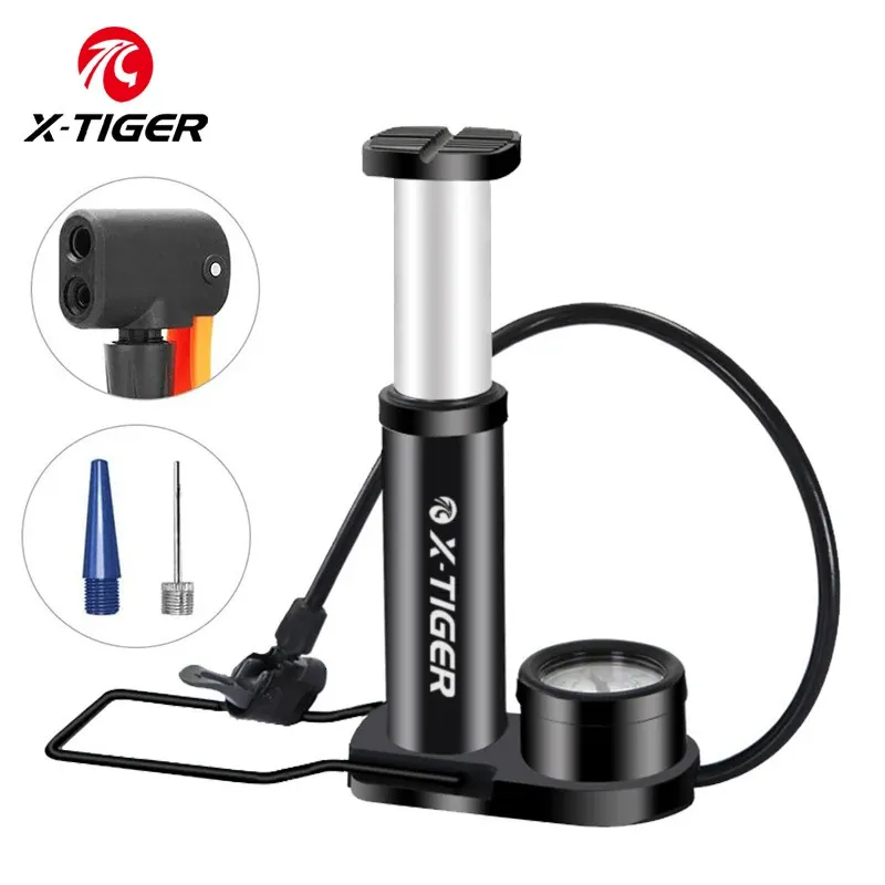 X-Tiger Bike Pump Ultra-Light Road Road Road Tire Tire Pump Infrator Schrader Presta Hose Portable Foot Bicycle Air Pumps 240410