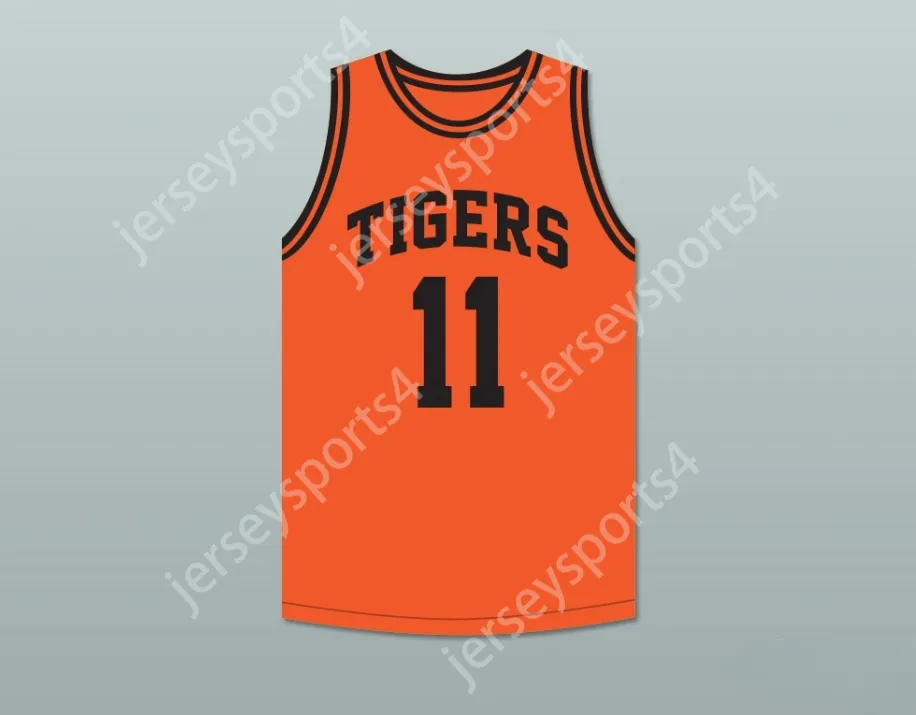 Nom personnalisé Mens Youth / Kids Detlef Schrempf 11 Centraltia High School Tigers Orange Basketball Jersey 2 Top cousé S-6XL