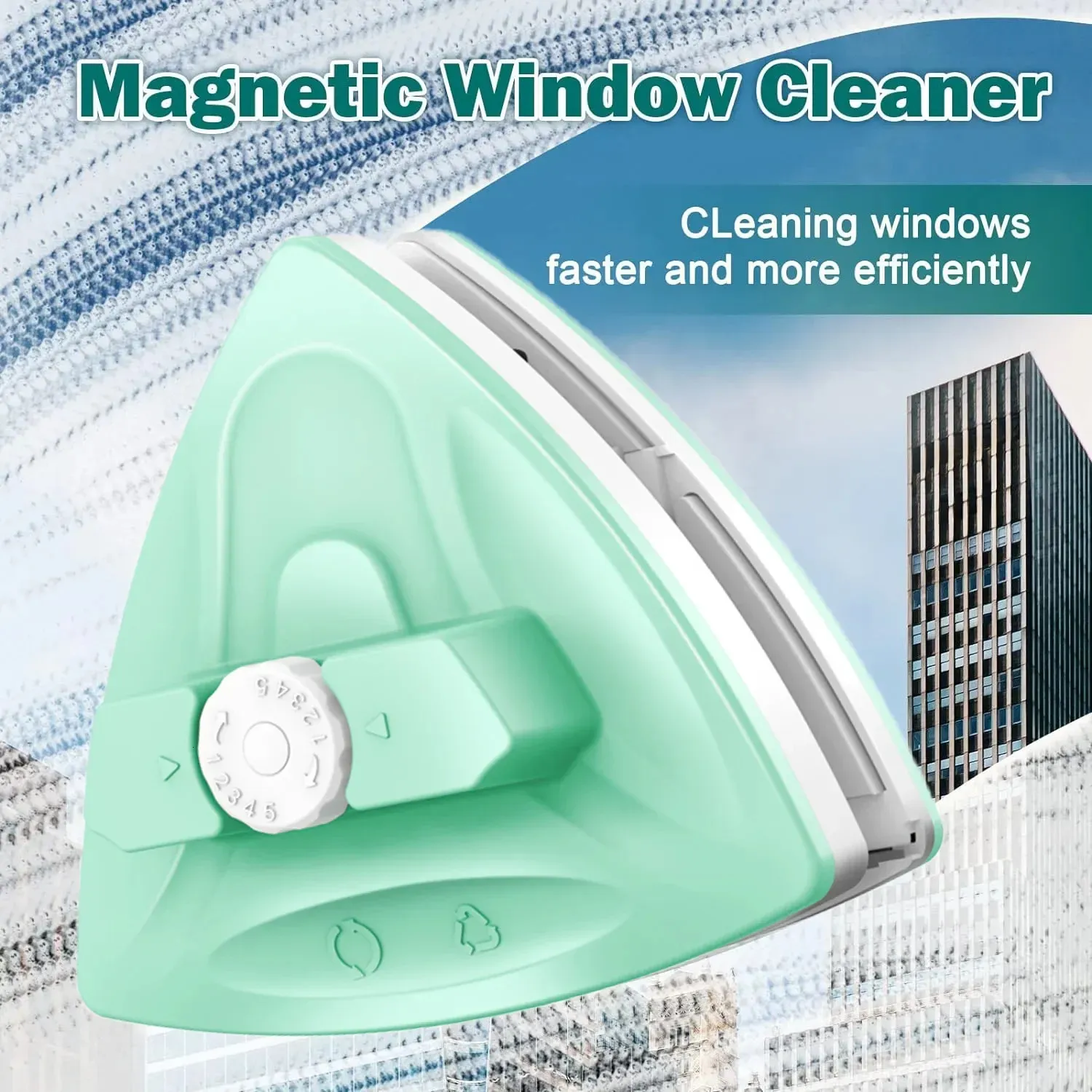 Double Side Magnet Cleaner Pinsel Einstellbarer Magnetglasfenster Reinigungswischer für Hochhaus-Doppelverglasungsreinigungswerkzeuge 240422