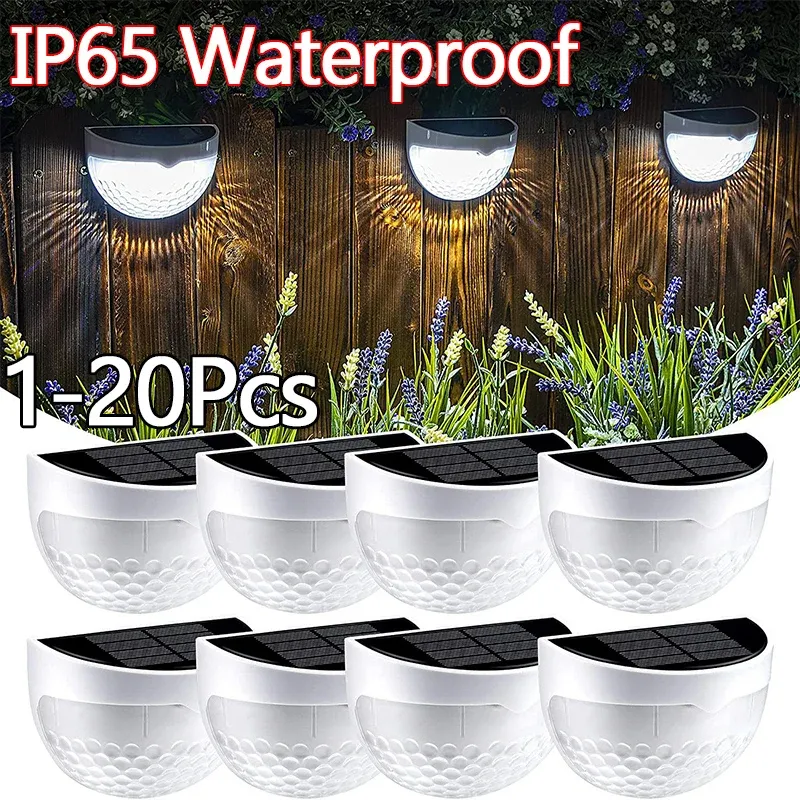 装飾120pcs 6LED SOLAR WALL LIGHT OUTDOOR WALL LAMPS防水エネルギーランプステップ中庭の庭の装飾ライト