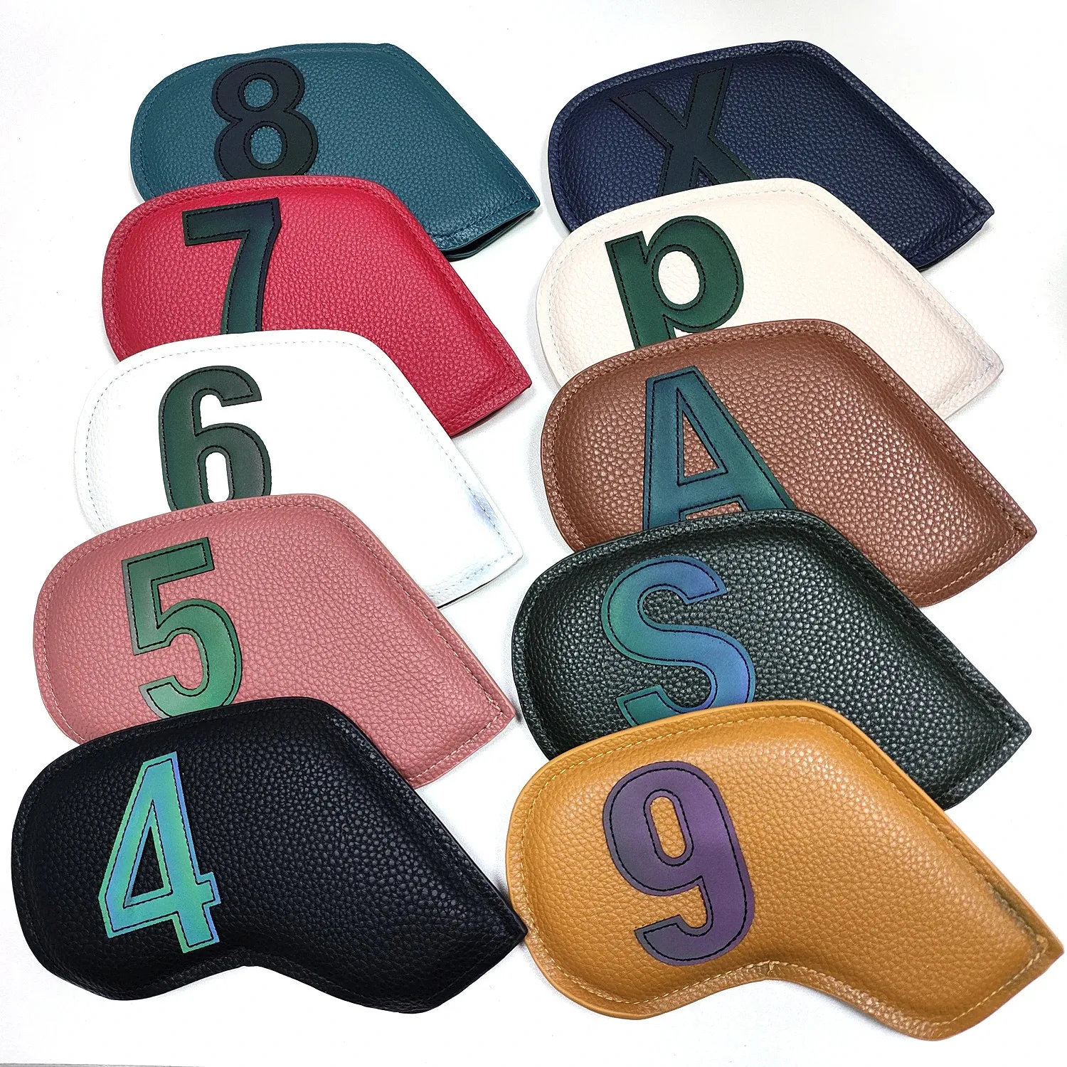 10pcsset golf żelazna headcover 3-9PSA Club Cover haft haft haftowy