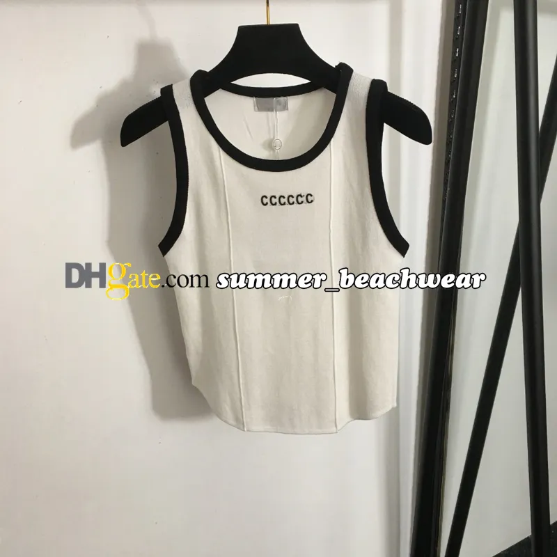 Vrouwen geprinte gebreide vest stijlvolle mouwloze gebreide vest mouwloze backless top Summer Sports Vest dames breien met backless