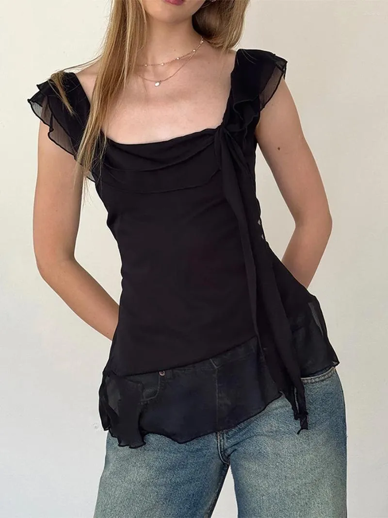 Tank da donna Donne Donne a maglie a maglie Tops senza maniche senza schiena spiccata 3d navigatura a camistole camistole slim fit ghapplest fest