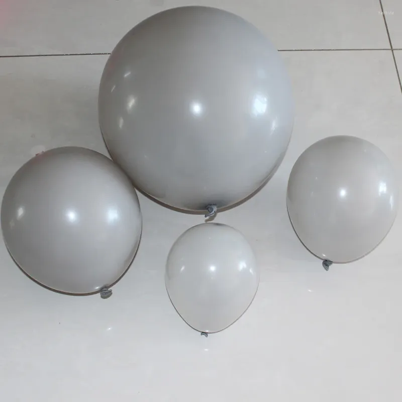 Украшение вечеринки 5/10/12/18/дюйм серые воздушные шары мини -большой макарон Globos Grey Latex Balloon для свадебных посадков на день рождения