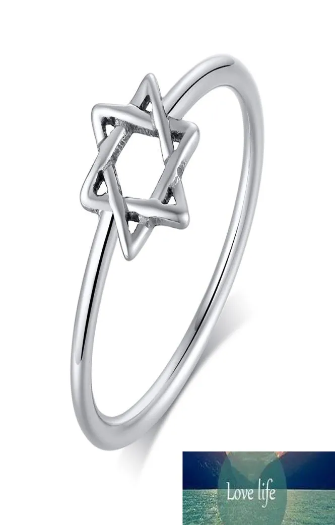 Charm Star of David Ring for Women ze stali nierdzewnej Srebrny kolor Magen David Jewish Jewelry6719681