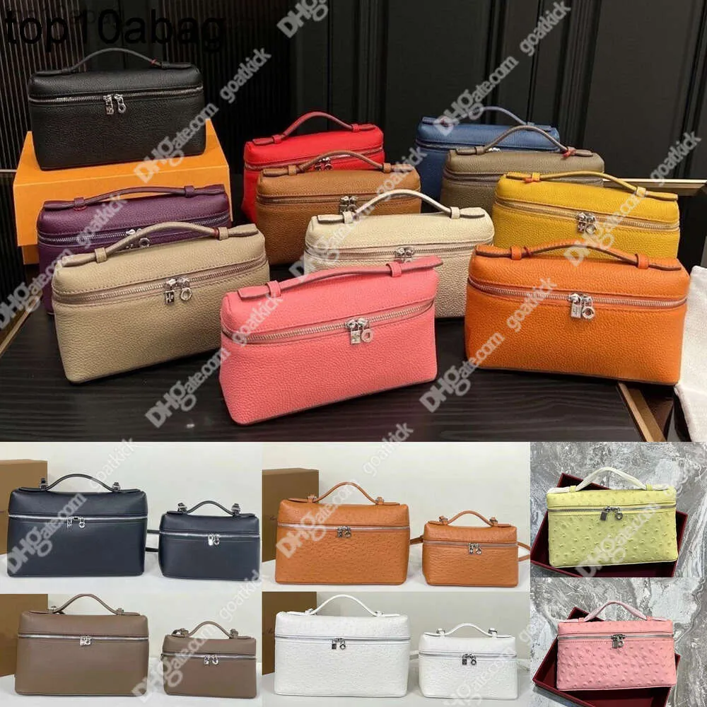 Bag de piano loro LP19 Box Box Lunch Box Top Layer L19 Bolso Loro Pianaly Bolsas para mujer Diseñador de cuero de bolsillo adicional Bolsos con cremallera de dos vías Cossbody Totos