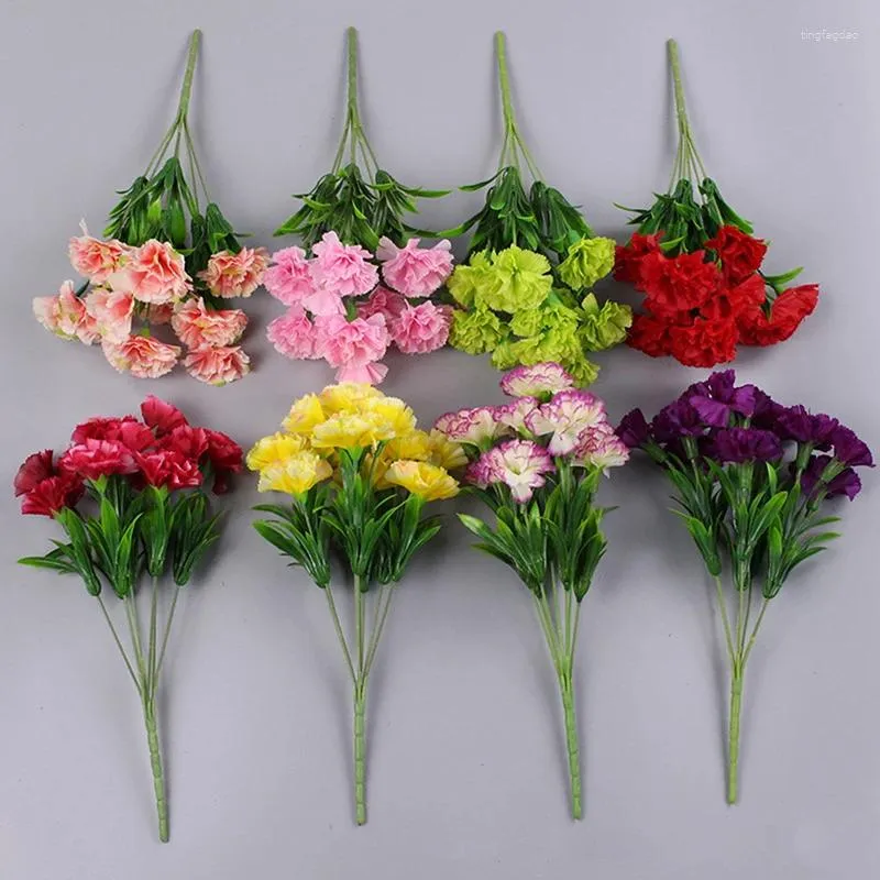 Decorative Flowers 1PC Artificial Carnation Home Decoration Multi Color Beauty Silk Fake Flower Especial For Wedding And Festival