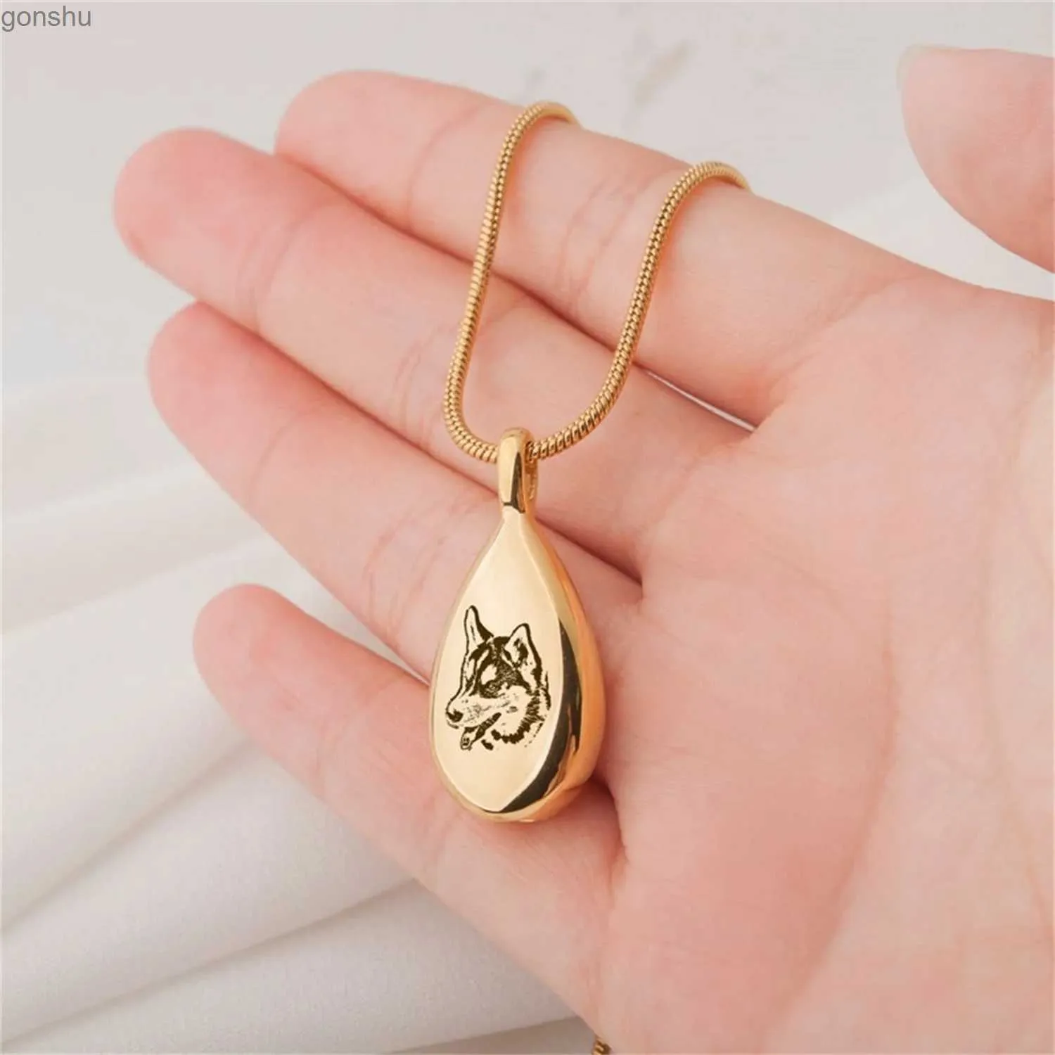 Colliers pendants Pet Photo Urn Collier - Animage des animaux Bijoux - Pettrait Portrait Personnalisation - Cendre des animaux de compagnie - Dog Photo Urn Collier Crémation Jewelrywx