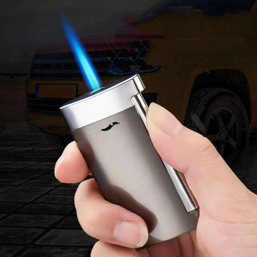 Mini Cigarette à vent personnalisée Light Metal Blue Flame Lighter Torse plus légère pour le cigare