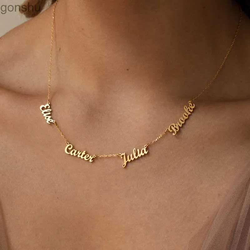 Collares colgantes Nombre de la familia personalizado Collar Collar para mujeres