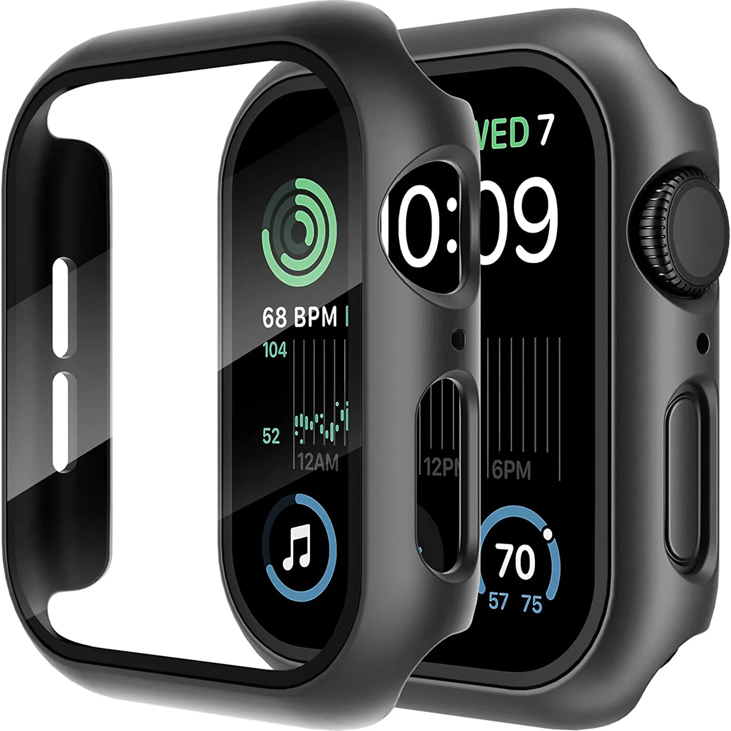 PC Bumper Screen Protector Case pour la même série Apple Watch Series S8 S9 45 mm Smart Watch Topp Screen Iwatch Ultra 2 49mm avec case de protection de boîte de câble de charge