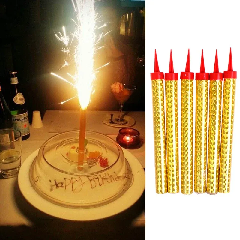 Świece 12PCS Bash Bash Bash Party Cake Topper Fountain Candle Fireworks Magic Wand Burning Candle Party