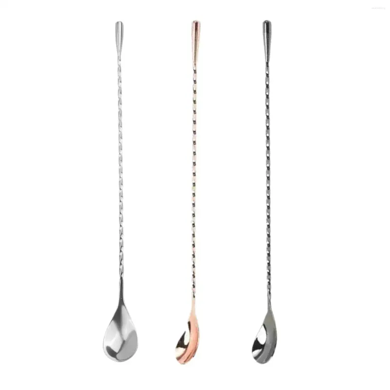 Coffee Scoops Cocktail Mixing Stirrer Spoon Bar 12 Inch Long Handle Stainless Steel For Tea Dessert Drinks Party