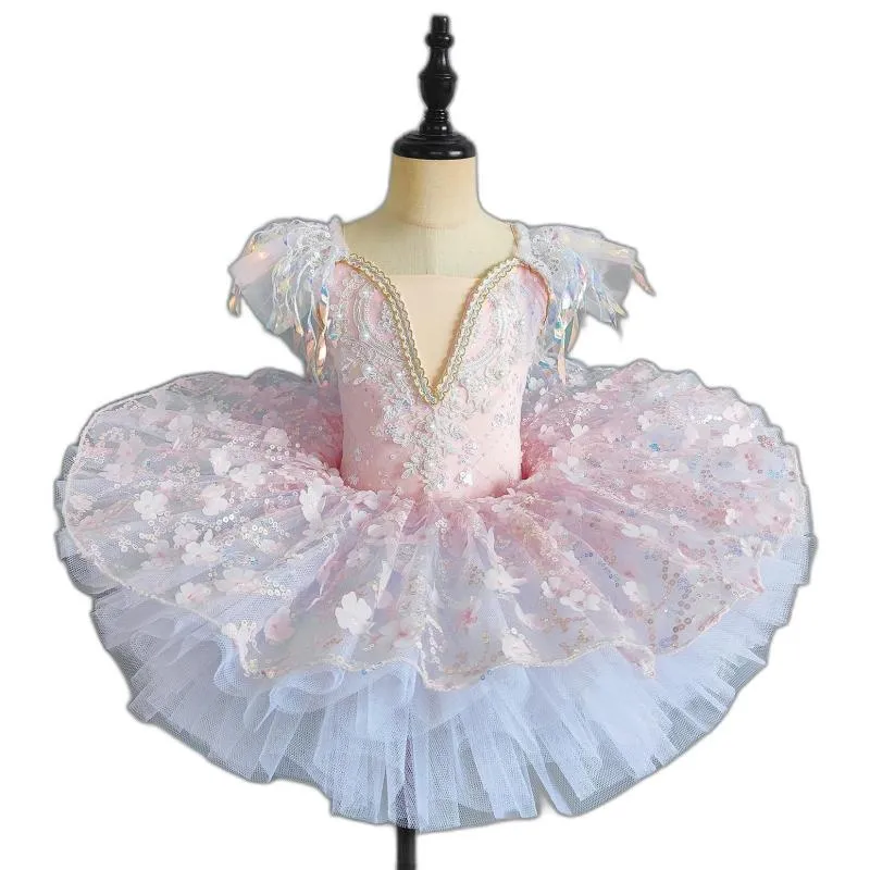 Tutù Da Ballo Per Bambina – Abito Balletto Con Body E Gonna In Tulle – Bianco – Taglia 98/104 - 4
