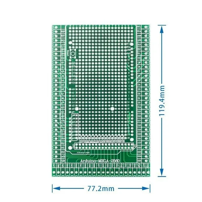 Compatível com mega2560 protótipo de protótipo de pcb de lado duplo kit de bloco de bloco de bloco para arduino mega 2560 / mega2560 r3