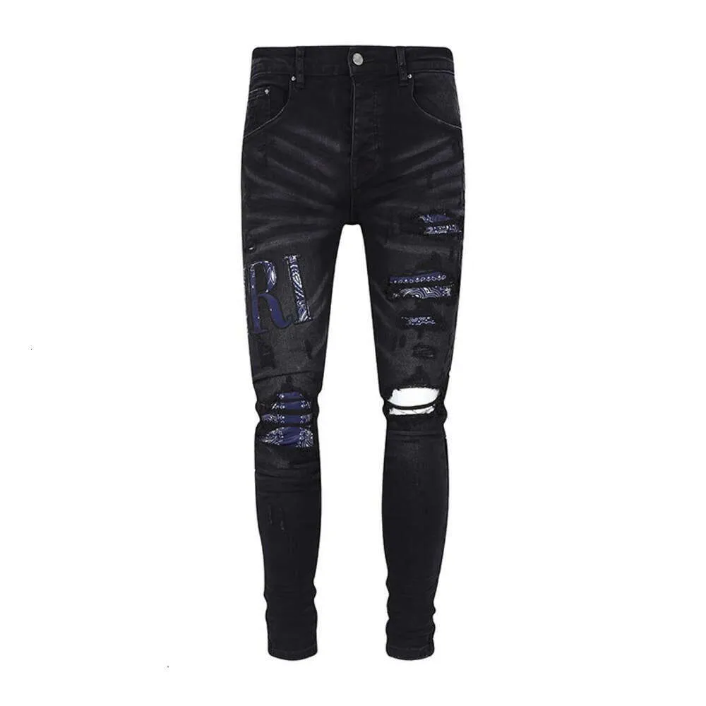 Anacardi jeans jeans da uomo ricamato da uomo jean 2024 lettere demin trendy skinny fashion amiirii 0jrz 0jrz