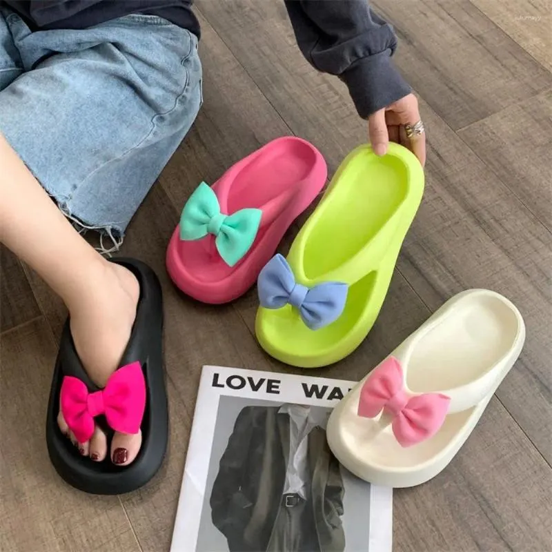 Terlik Kadın Bowknot Yaz Rahat Yumuşak Yumuşak Eva Slayt Sandalet Evi Açık Mekan Anti-Sıkıcı Giyim Dirençli Plaj Flip Flops