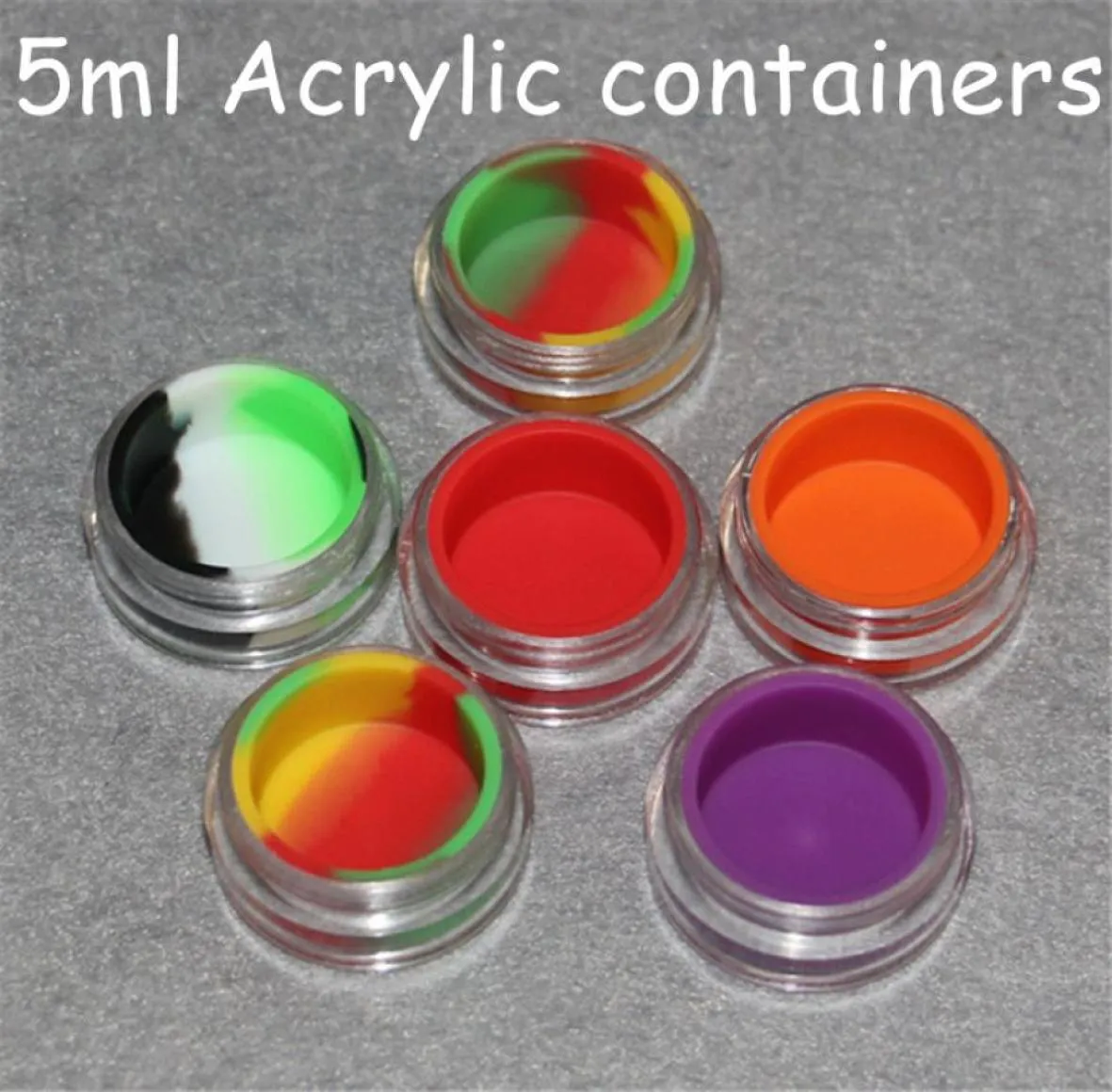 Contenitore in silicone in plastica da 5 ml per barattoli di silicone con olio di cera per estratto di olio di cera bho contenitori acrilici con silicone in3651902