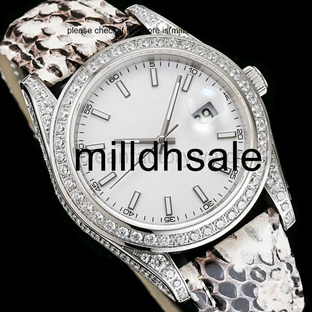 Rôles de reloj Relojes Diamond Mens Watch Automatic Methings Motspies en cuir STRAP 41 mm Designer Sapphire Affiche Afficée Lumineuse