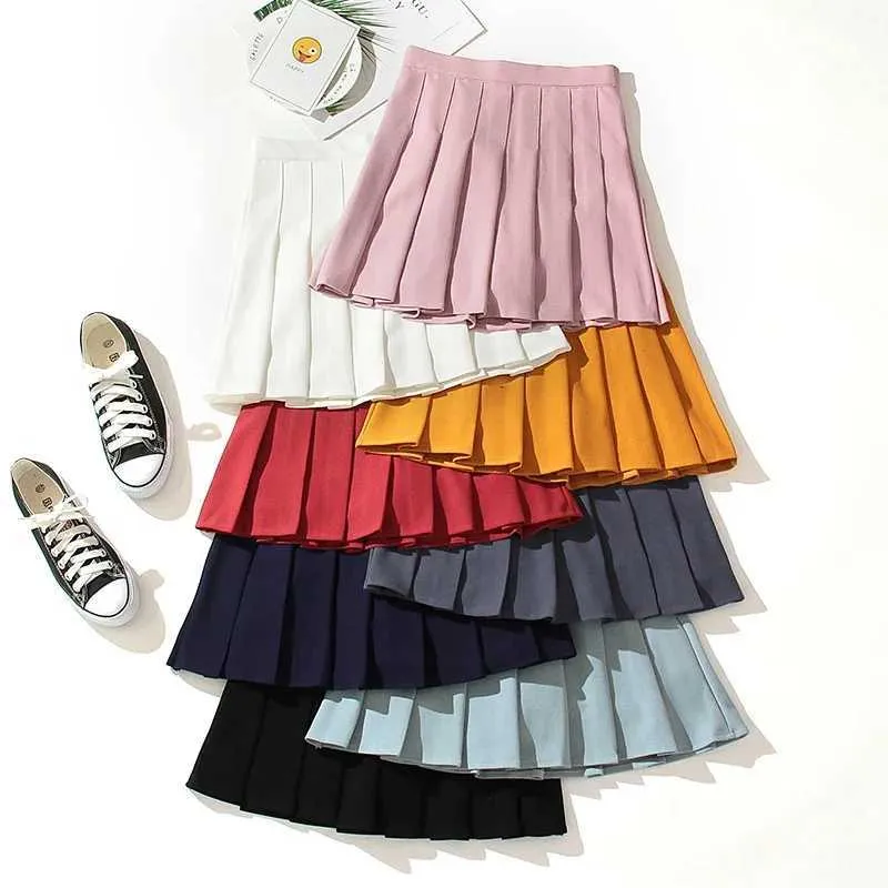 Skirts High High Waist Piegata Kawaii Harajuku Skirts Woman Girls Girls Lolita A-Line Sailor Preppy School Uniform Faldas Mujer Moda 2023L2429