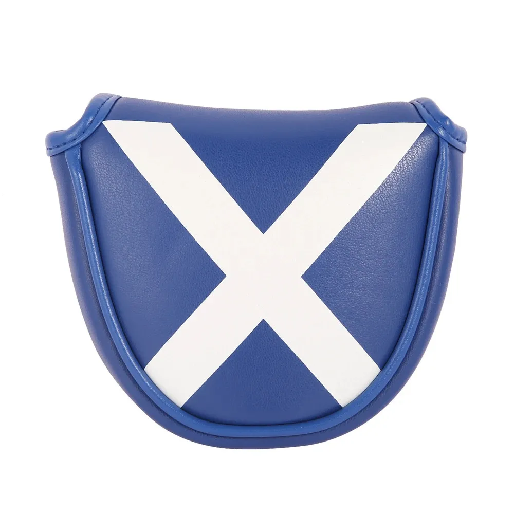 Scotland Flag Design Embroidered Printing Magnetic Closure Golf Club Headcover Mallet Putter Cover 240429