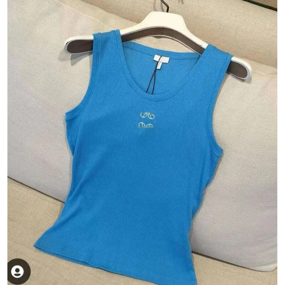 디자이너 숙녀 섹시 셔츠 여름 패션 Tshirt 자수 글자 슬림 니트 탱크 거리 힙합 티 화이트 블루
