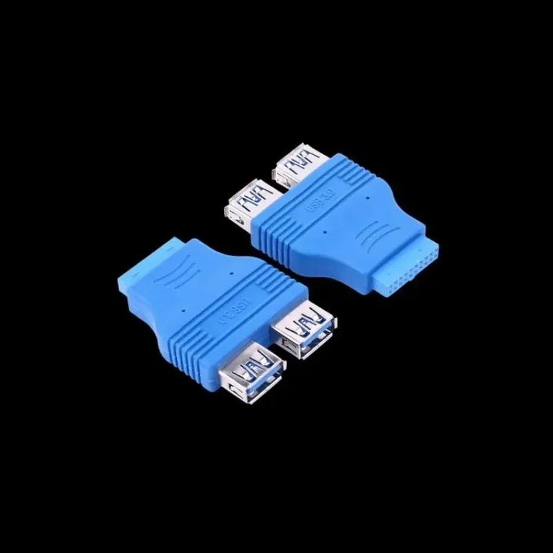 new Blue High-speed USB 3.0 Motherboard 20pin To Dual USB Motherboard Computer Expansion DIY Interface USB Adapterfor computer expansion board