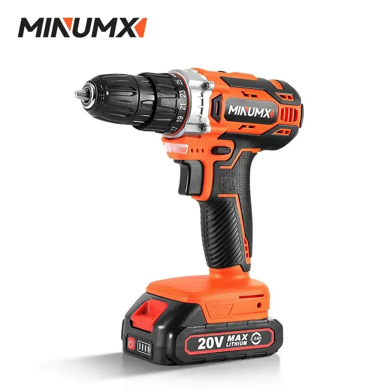 Minumx 20V Drill sans fil 40nm 25 plus 1 tournevis électrique Chuck sans vitesse de vitesse de vitesse d'alimentation sans fil de batterie de batterie de batterie 240420