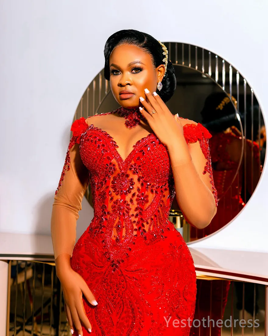 fitted lace wedding dress Red Party Dresses A Line Sweetheart Tulle Maxi Prom Dress With Slit And  Pockets main image 0