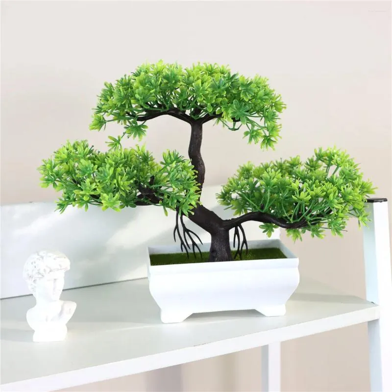 Dekorative Blumen Mini Künstliche Kiefernpflanzen Bonsai gefälschte Baum Ornamente Plastiklandschaft Simulation für home Desktop Decors Geschenk