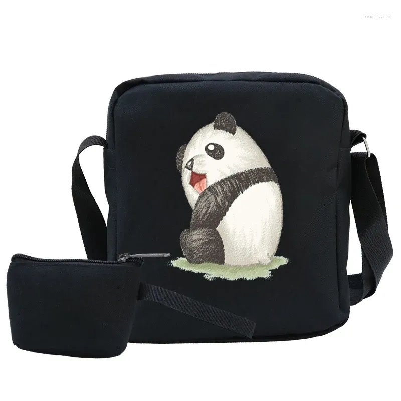 Sac mignon panda toile femme petite cartouche crossboda