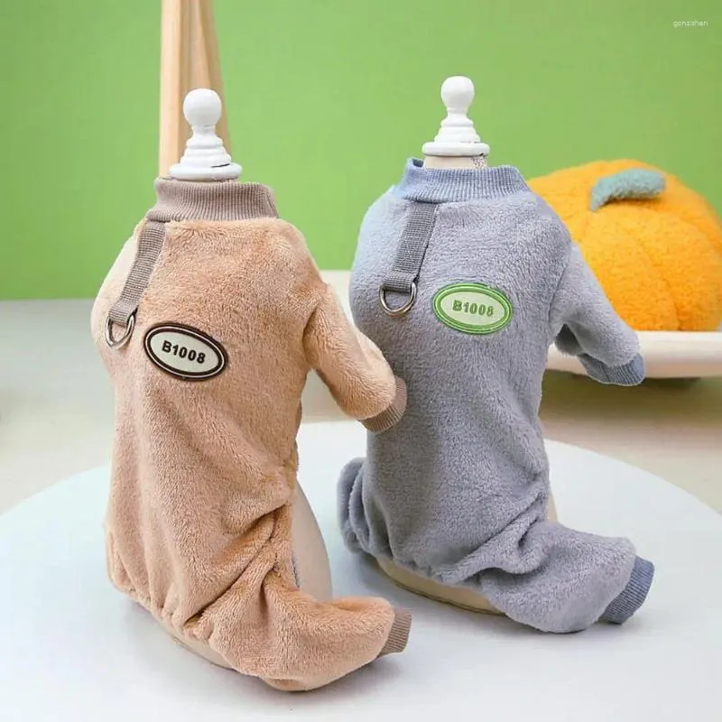 Ropa para perros tela suave mono de mascota comodidad de invierno de moda para perros gatos con tracción anillo elegante cachorros de cuatro patas