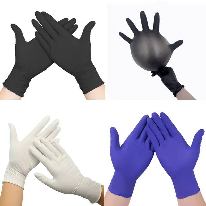 Gloves 100PCS Disposable Nitrile Gloves Latex for Work Dish Washing Kitchen Garden Household Cleaning Hair Salon Powder Free Gloves