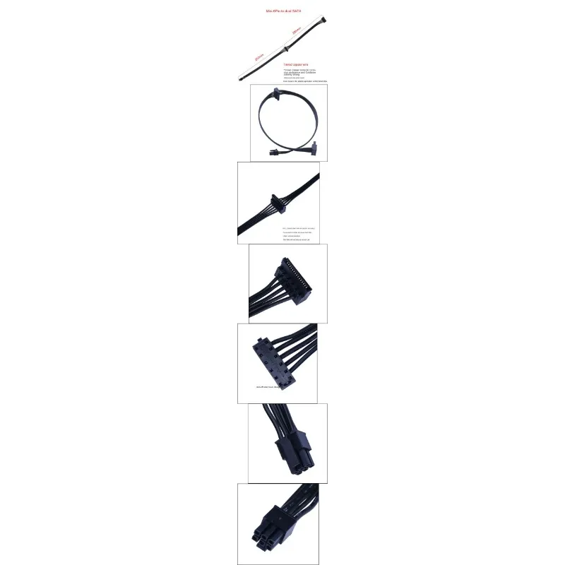 45 cm kabel mini 6 pin draai 2 sata voeding voor Lenovo Main Board Interface Small 6PIN tot twee SATA SSD -voedingskabel