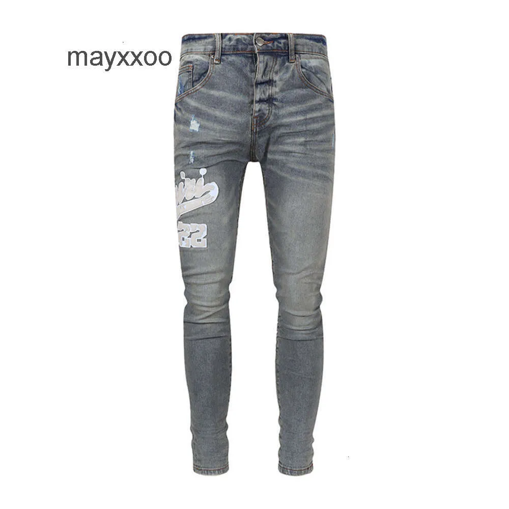 2024 jeans laterais roxos de amiirii mass de desminamento jean 2024 coxa letra de couro fit moda moda d25o
